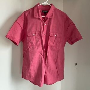 Express Red Short Sleeve Button Down